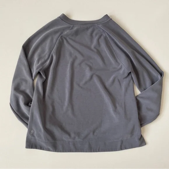 Athleta Seasoft Crewneck Sweatshirt in COSMOS gray blue, Size XS - Picture 13 of 16